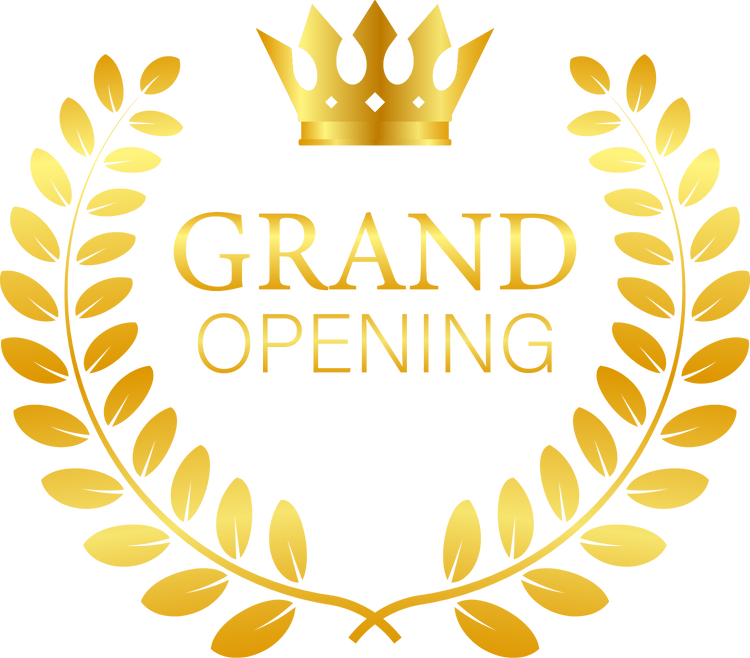 Grand opening Gold sign with laurel